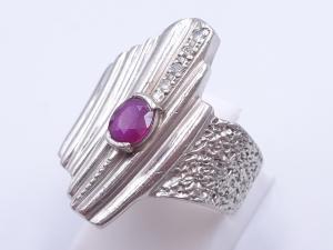 Pt900 ルビー ダイヤ リング 11.5g